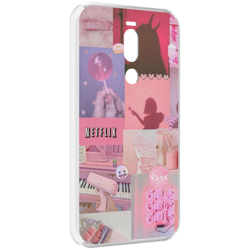 Чехол MyPads Розовый-вайб для Meizu X8 задняя-панель-накладка-бампер