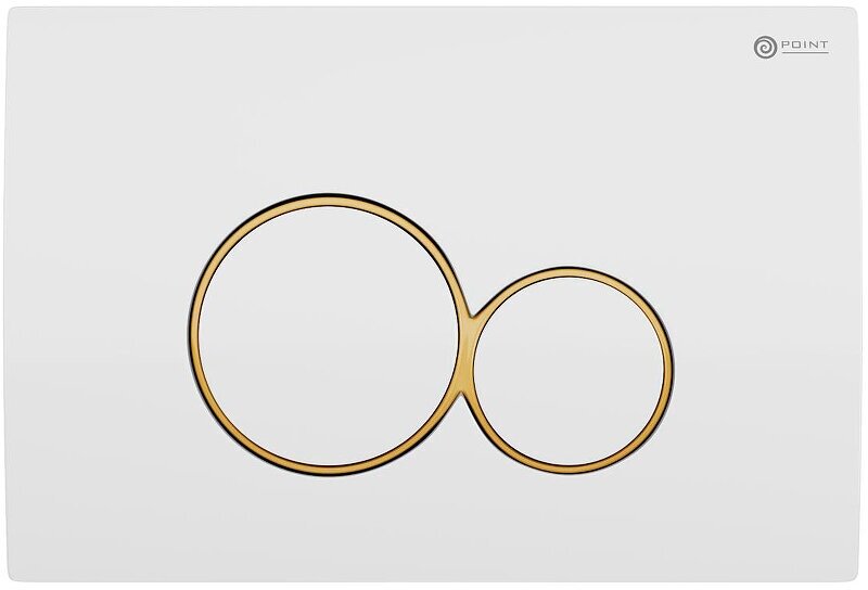 фото Клавиша смыва Point Виктория PN44061WG для инсталляции, белая/золото