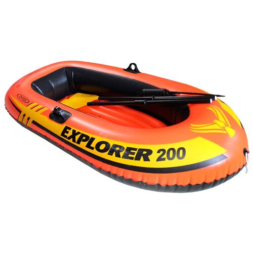 Надувная лодка Intex Explorer-200 Set (58331) оранжевый надувная двухместная лодка intex explorer pro 200 set с веслами и насосом 58357