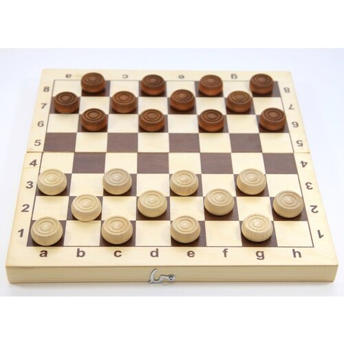 Настольная игра Десятое королевство Шашки деревянные, поле 29см х 29см 02841ДК игра настольная шахматы пластмассовые в деревянной упаковке поле 29см х 29см