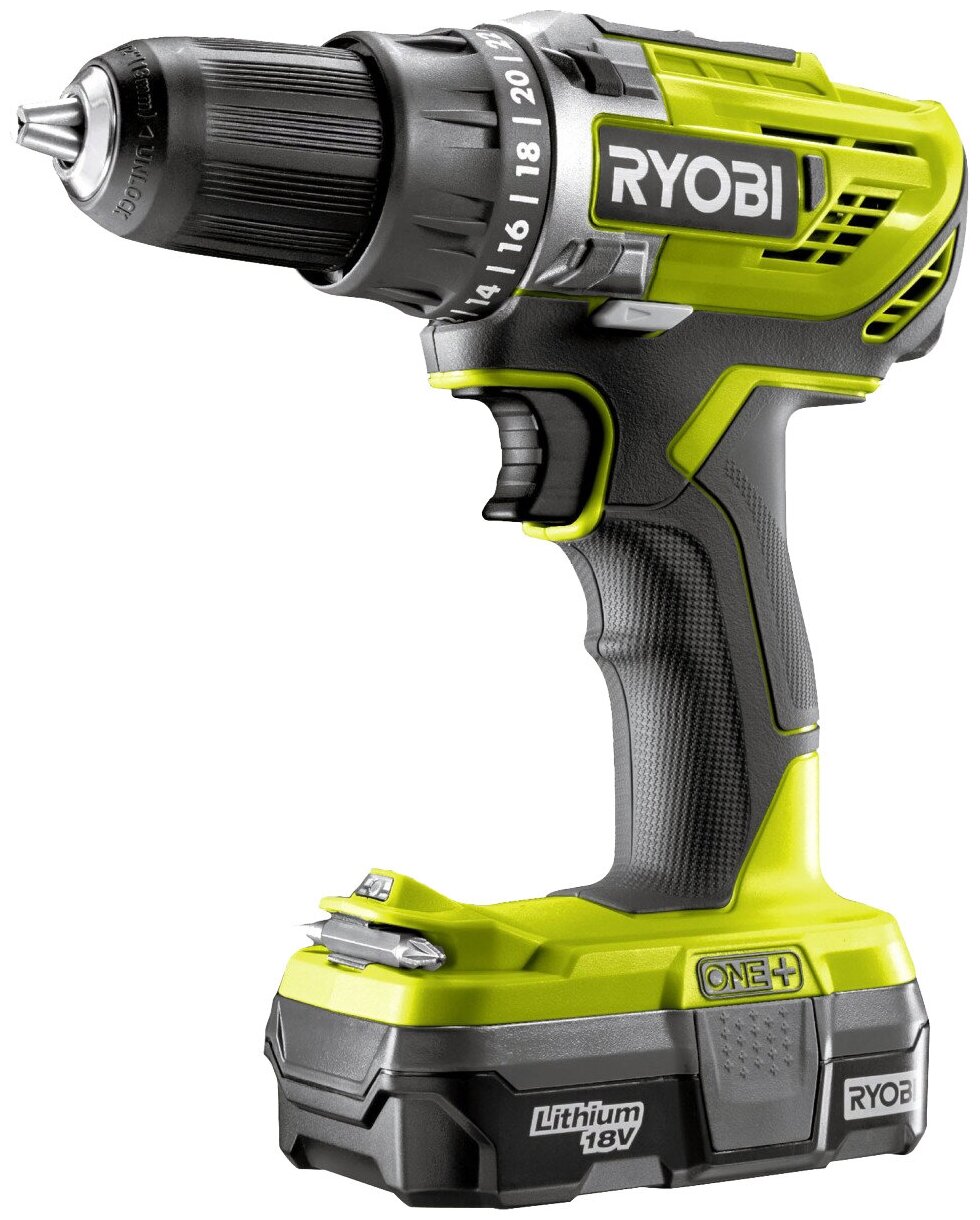 Аккумуляторная дрель-шуруповерт RYOBI R18DD3-120S