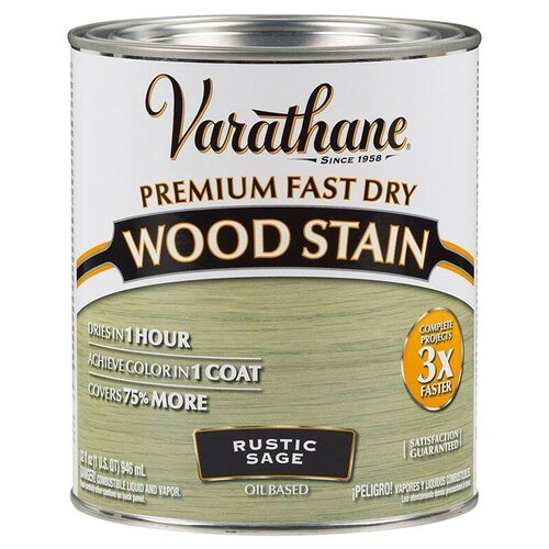 Быстросохнущее тонирующее прозрачное масло / Морилка для дерева Varathane Fast Dry Wood Stain Шалфей Rustic Sage 0,946 л