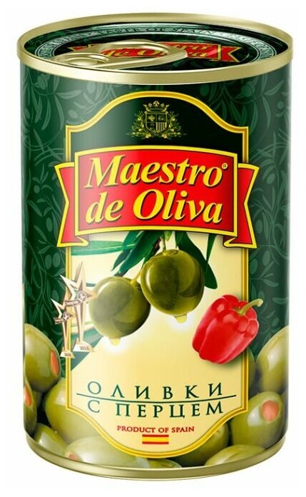 Maestro De Oliva Оливки с перцем в рассоле