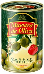 Maestro De Oliva Оливки с перцем в рассоле, 300 г