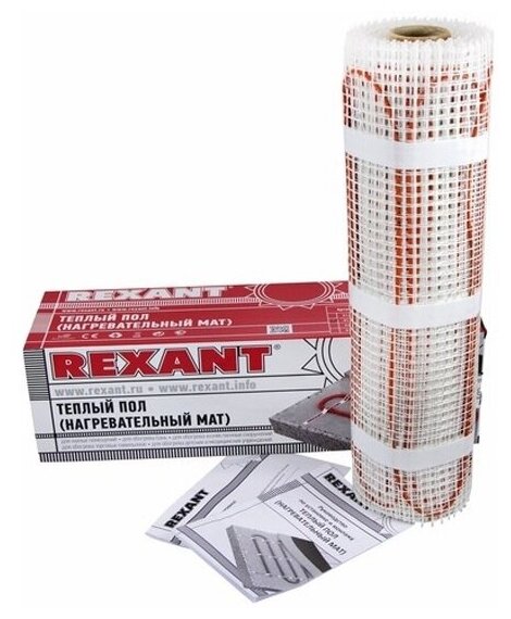 Теплый пол (нагревательный мат) Rexant Extra (1.5 кв. м, 0.5х3.0 м, 240 Вт)