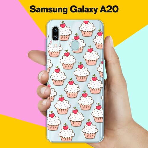 Силиконовый чехол Капкейки на Samsung Galaxy A20 силиконовый чехол капкейки на samsung galaxy m51