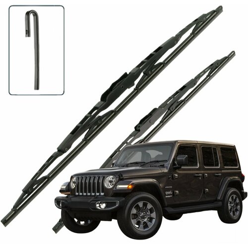 Дворники Jeep Wrangler (4) JL Джип Вранглер 5 дв. 2017 2018 2019 2020 2021 2022 Щетки стеклоочистителя каркасные для автомобиля 400-400 2 шт.
