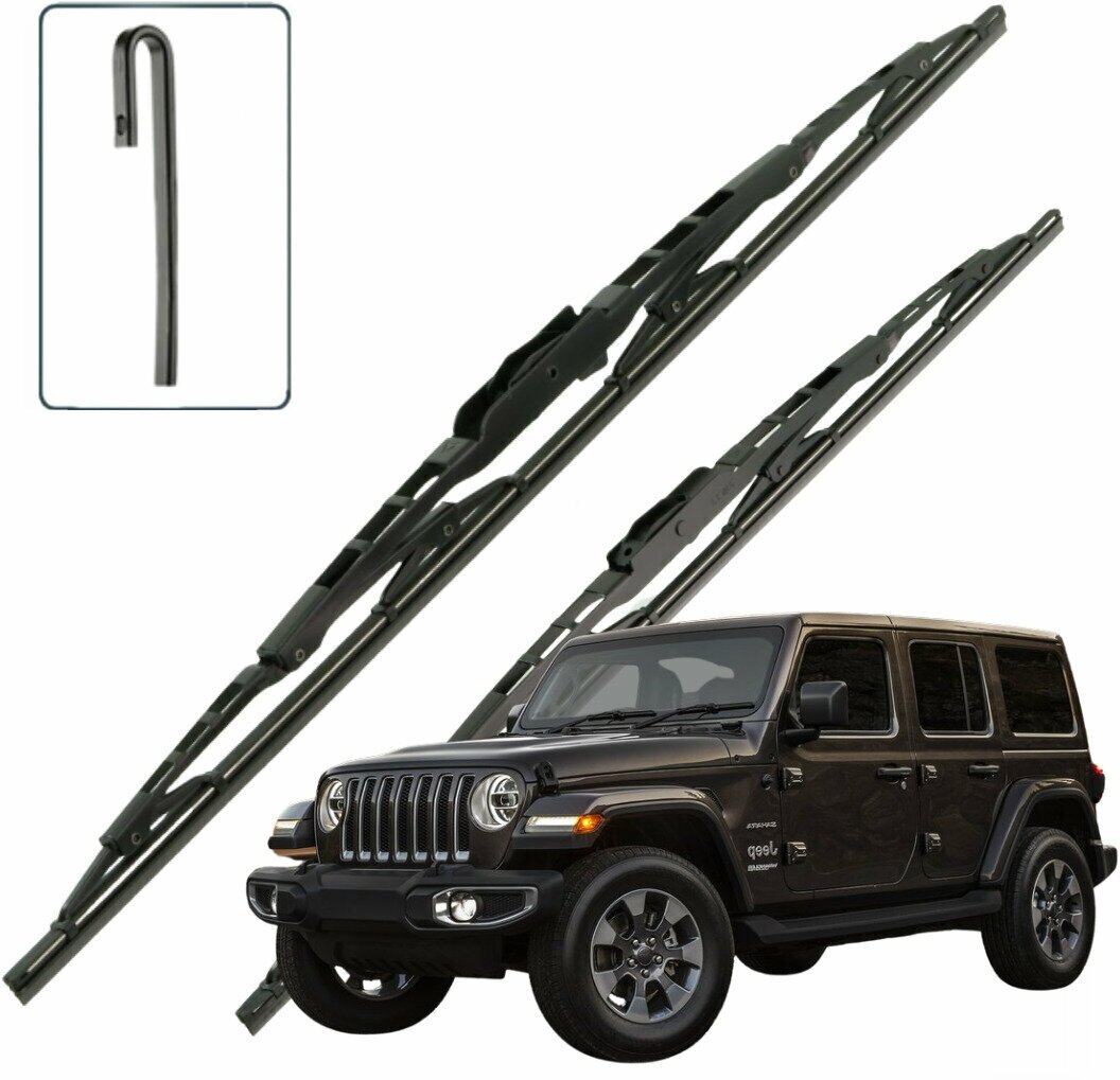 Дворники Jeep Wrangler (4) JL Джип Вранглер 5 дв. 2017 2018 2019 2020 2021 2022 Щетки стеклоочистителя каркасные для автомобиля 400-400 2 шт.