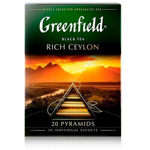 Чай GREENFIELD Rich Ceylon, черный, 20 шт, пирамидки