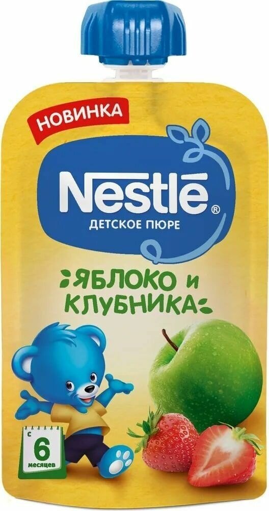 Пюре детское Nestle яблоко-клубника с 6 месяцев 90 г