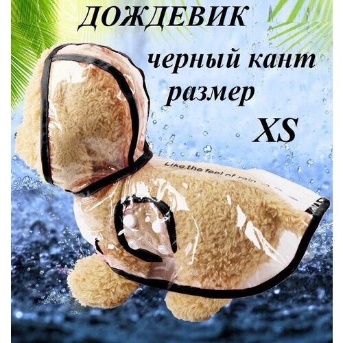 Дождевик для животных прозрачный XS черный кант дождевик для животных прозрачный 3xl оранжевый кант