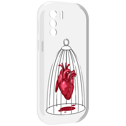 Чехол MyPads сердце в клетке для UleFone Note 13P задняя-панель-накладка-бампер
