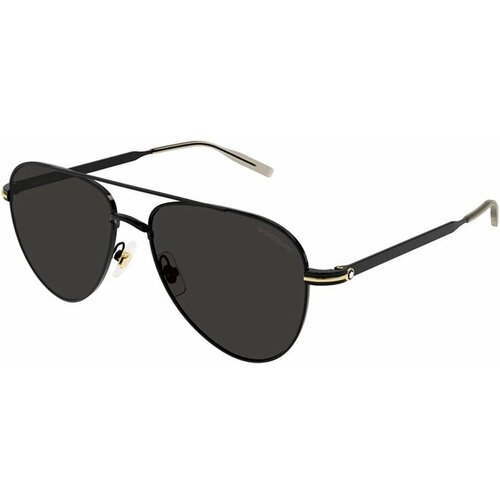 фото Солнцезащитные очки montblanc, авиаторы, оправа: металл, для мужчин, черный mont blanc