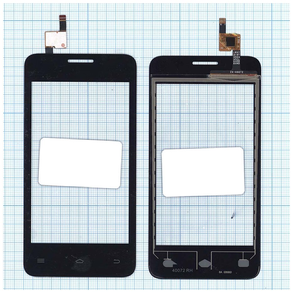 Сенсорное стекло (тачскрин) для Fly Stratus 3 FS404 чёрное