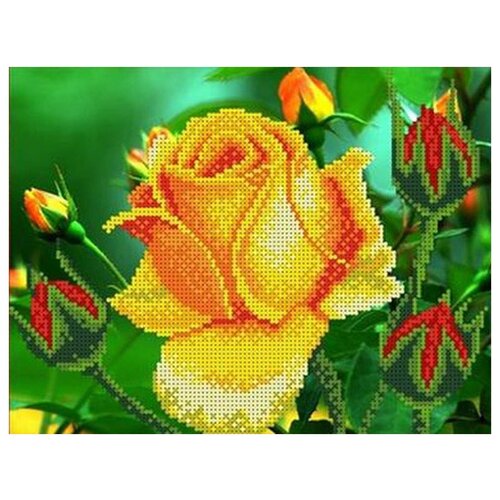 фото Набор вышивки бисером «роза», 25x19 см, каролинка
