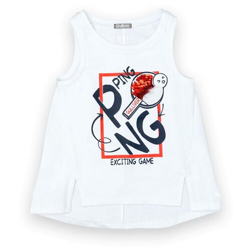 фото Майка gulliver, размер 98, белый