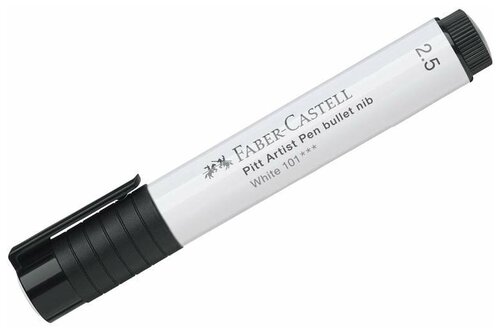 Faber-Castell Ручка капиллярная Pitt Artist Pen bullet nib 2.5 мм, 167601, белый цвет чернил, 1 шт.