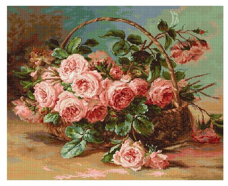 Набор для вышивания «Корзина с розами», 42,5x34 см, Luca-S