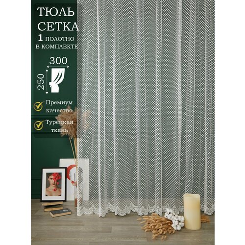 Тюль в гостиную в спальню на кухню 300х250 Кремовый