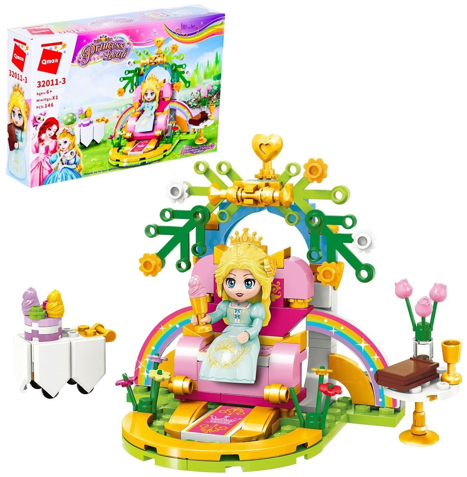 Конструктор Принцессы "Принцесса на троне", 1 минифигура и 146 деталей 7045847