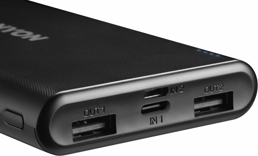 Внешний аккумулятор (Power Bank) Canyon PB-108, 10000мAч, черный [cne-cpb1008b]