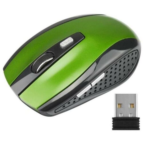Мышь компьютерная RYRA игровая беспроводная эргономичная 6 кнопок 24Ггц зеленая 50000₽