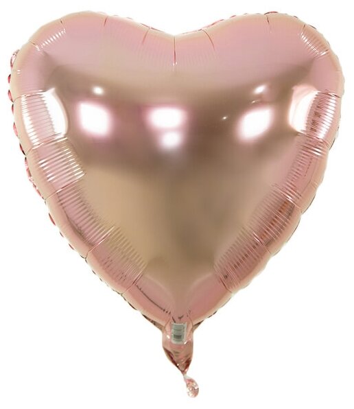 Шар фольгированный 18" «Сердце» с клапаном, цвет розовое золото