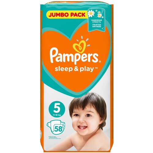 Pampers подгузники Sleep&Play 5 (11-16 кг), 58 шт.
