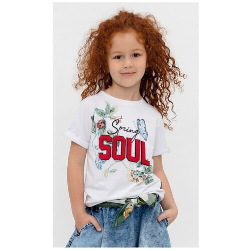 фото Футболка gulliver, размер 104, белый