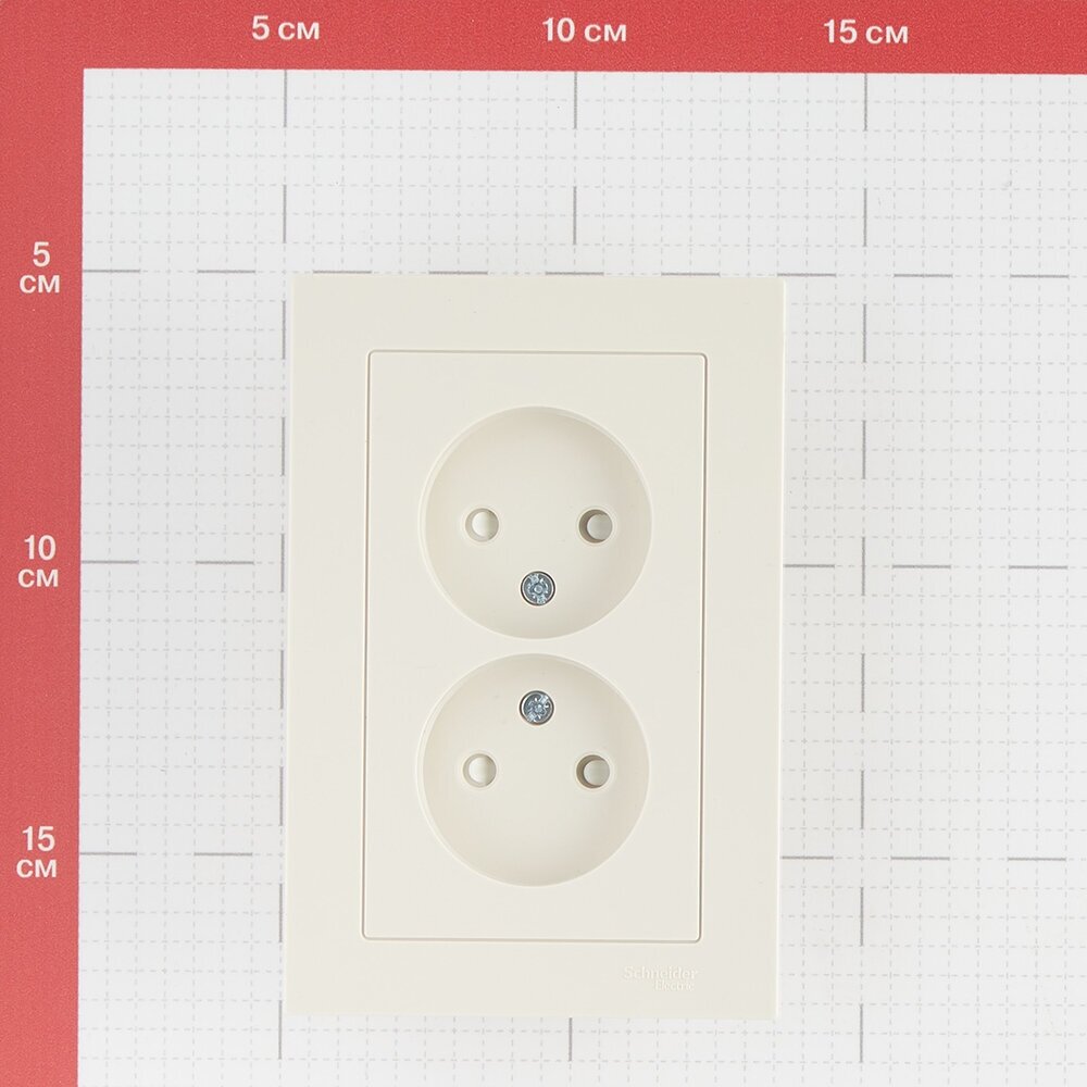 розетка schneider electric двойная без заземления со шторками 16а atlasdesign atn000222 - фото №3