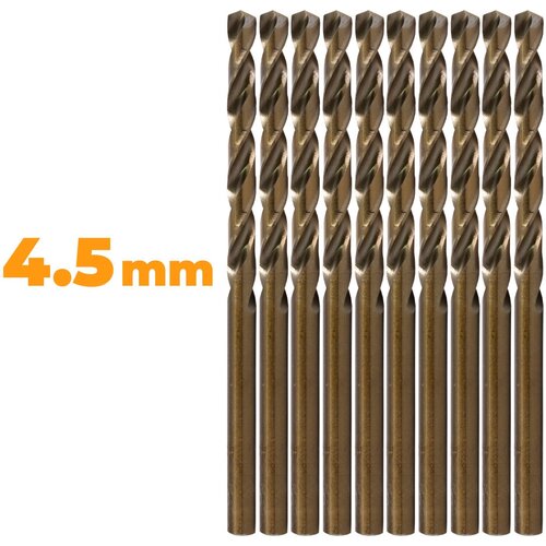 Сверло по металлу ZHIWEI кобальт 5% 4.5 мм, набор 10 шт