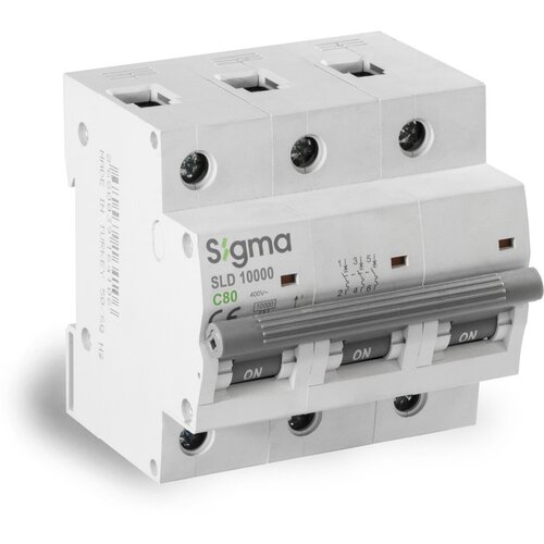 Автоматический выключатель 3P C 80A 10kA SIGMA ELEKTRIK автоматический выключатель 3p c 40a 10ka sigma elektrik