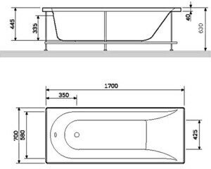 Акриловая ванна Am.Pm Spirit 170x70 (W72A-170-070W-A2)