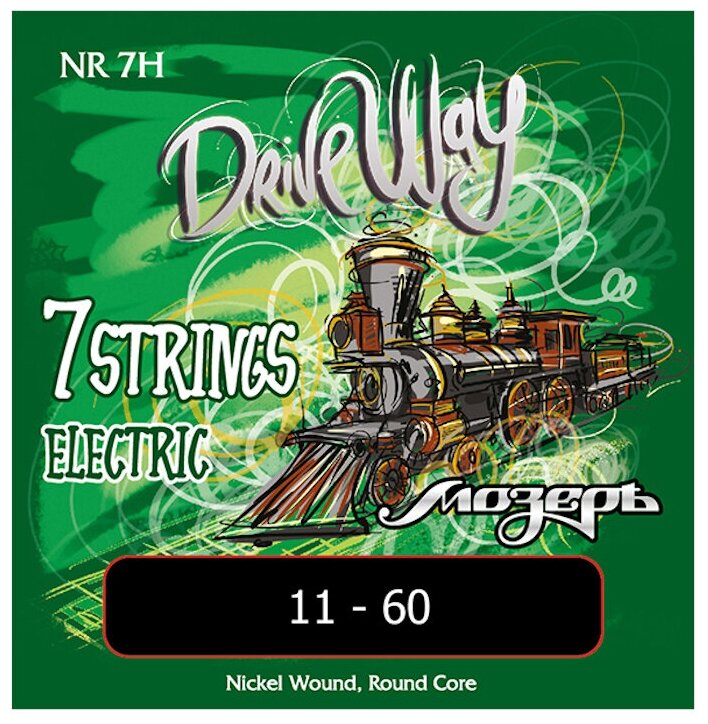NR-7H Drive Way Комплект струн для 7-струнной электрогитары, никель, Heavy, 11-60, Мозеръ
