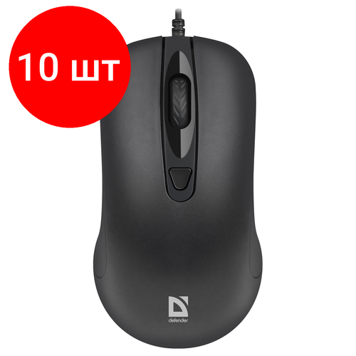 Комплект 10 шт Мышь Defender Classic MB-230 USB черный 3btnRoll 303400₽