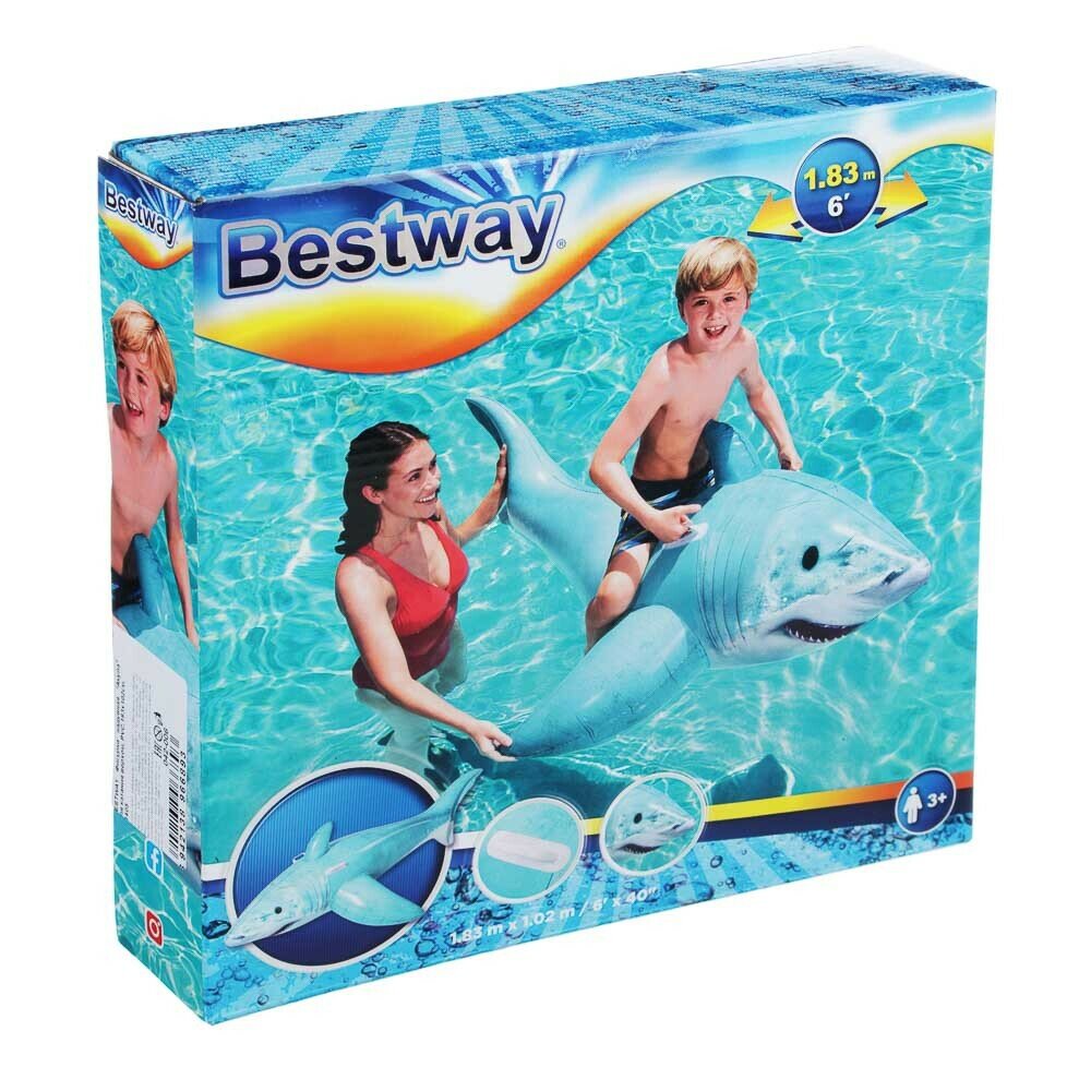 игрушка надувная BESTWAY Акула 183x102см для плавания на воде - фото №7
