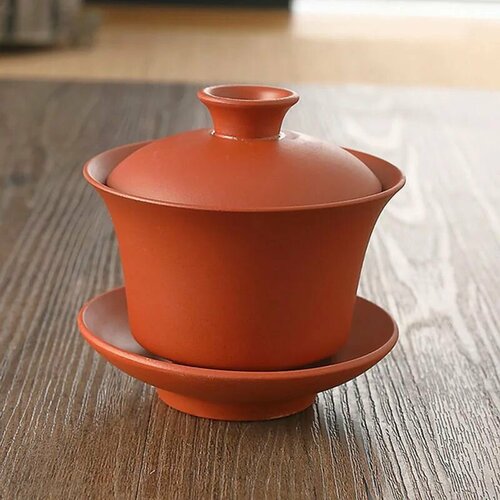 Гайвань Чайная Заварочная Superlife, Керамическая С Глиняным Покрытием. Для Чайной Церемонии, 100мл