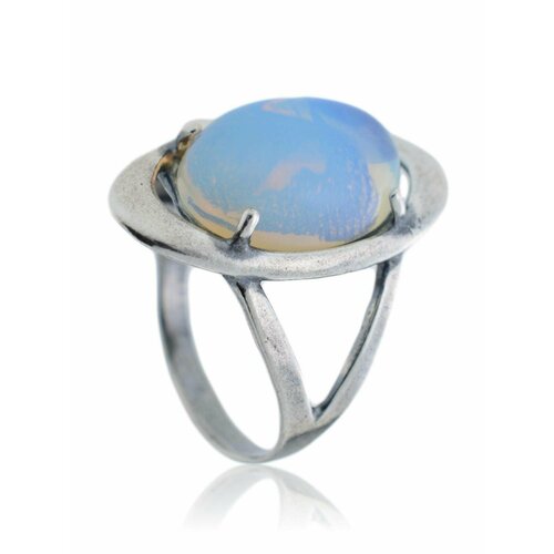 Кольцо ФАБРИКА украшений Винтаж Дуо, лунный камень, лунный камень синтетический, размер 18.5 кольцо hrustalek лунный камень синтетический размер 19 голубой