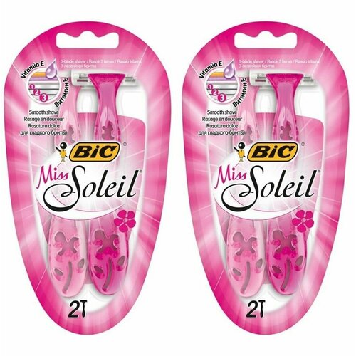 Bic Женская бритва одноразовая Miss Soleil, 2 шт в уп, 2 уп