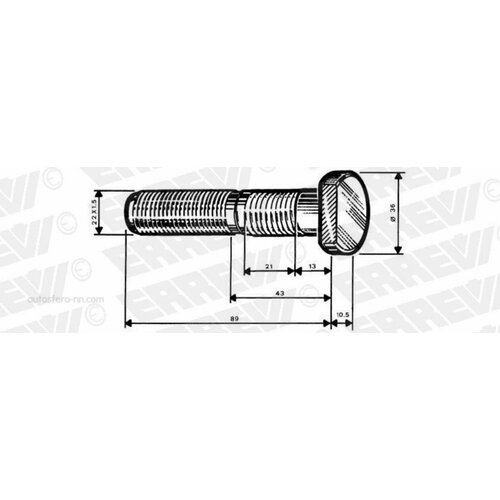 ERREVI 729355 ER729355_болт колесный! M22x1.5x99/89/45 \BPW