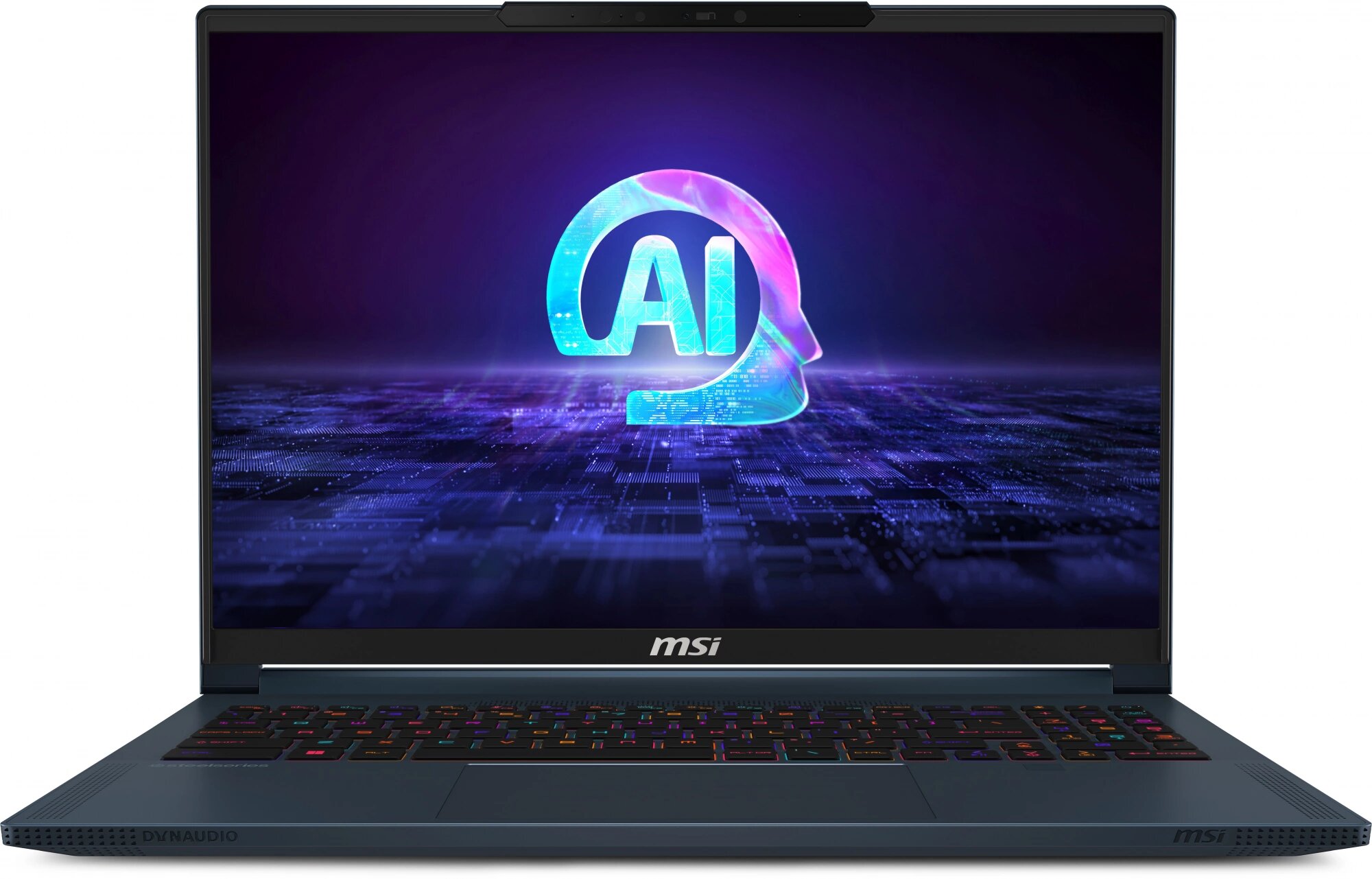 MSI Ноутбук MSI Stealth 16 AI Studio A1VHG-061RU Core Ultra 9 185H 32Gb SSD2Tb NVIDIA GeForce RTX4080 12Gb 16" IPS UHD+ (3840x2400) Windows 11 Home dk.blue WiFi BT Cam (9S7-15F312-061) 9S7-15F312-061