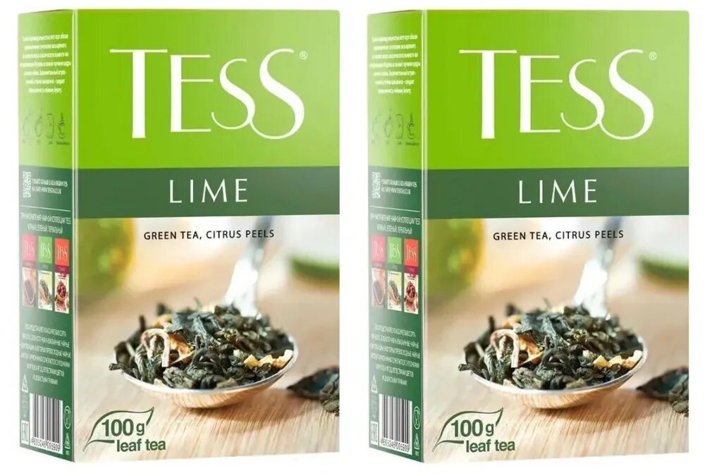 Чай Tess Lime зеленый листовой 100 гр - 2 штуки