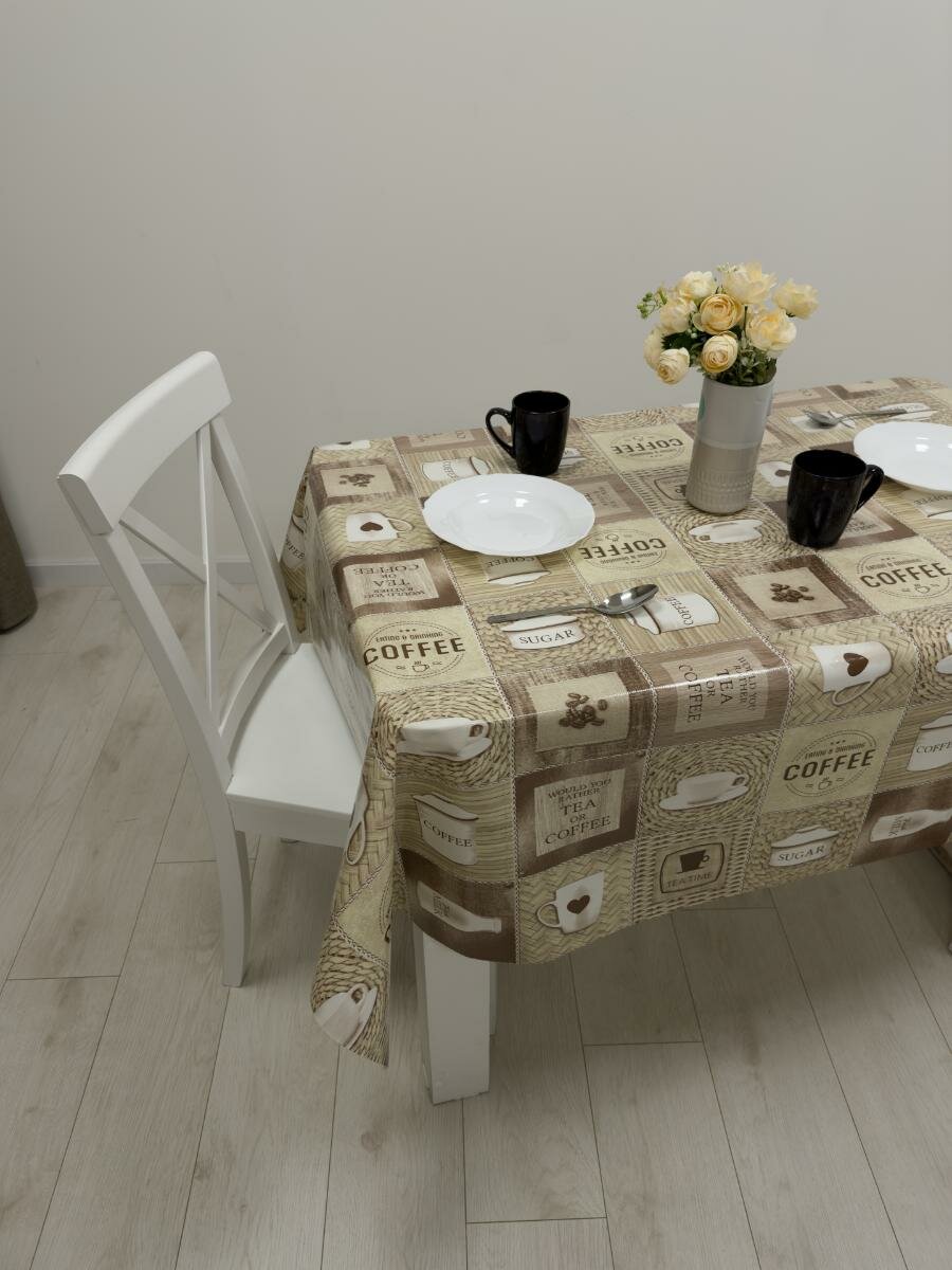 фото Скатерть Клеенка на стол Dasch Глянец Чай и Кофе140x140 см M81233A