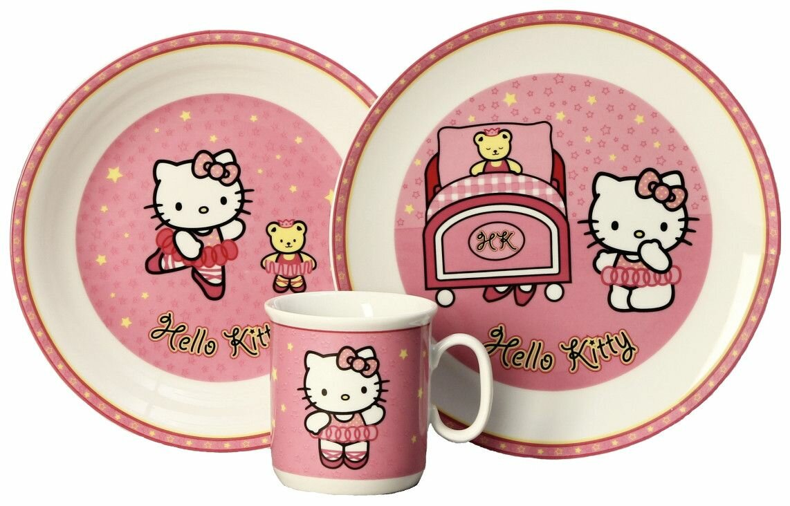 Детский набор из 3-х предметов CairoHello Kitty розовый На 1 персону 3 предмета