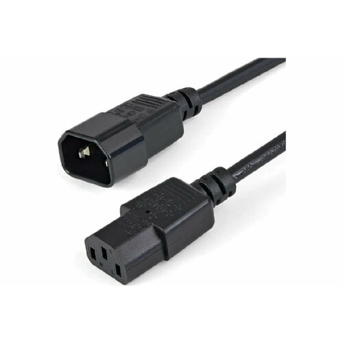 Кабель питания Filum FL-PC10-C13-C14-1.2M С13- C14, 3х0.75мм², 220В, 10A, чёрный, 1.2 м.