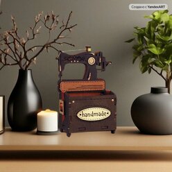 Игольница деревянная сувенирная Швейная машина. Подарок маме, бабушке, рукодельнице (7,5*5,5*12,5см) МДФ. ТМ "Канышевы"