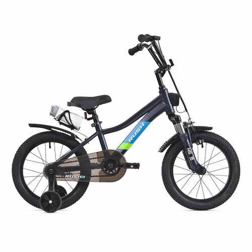 Велосипед двухколесный детский 16 дюймов RUSH HOUR X5-RACE16 рост 110-125 см черный. Для девочки, для мальчиков, для малышей 4 года, 5 лет, 6 лет, для дошкольников, велик детский, раш