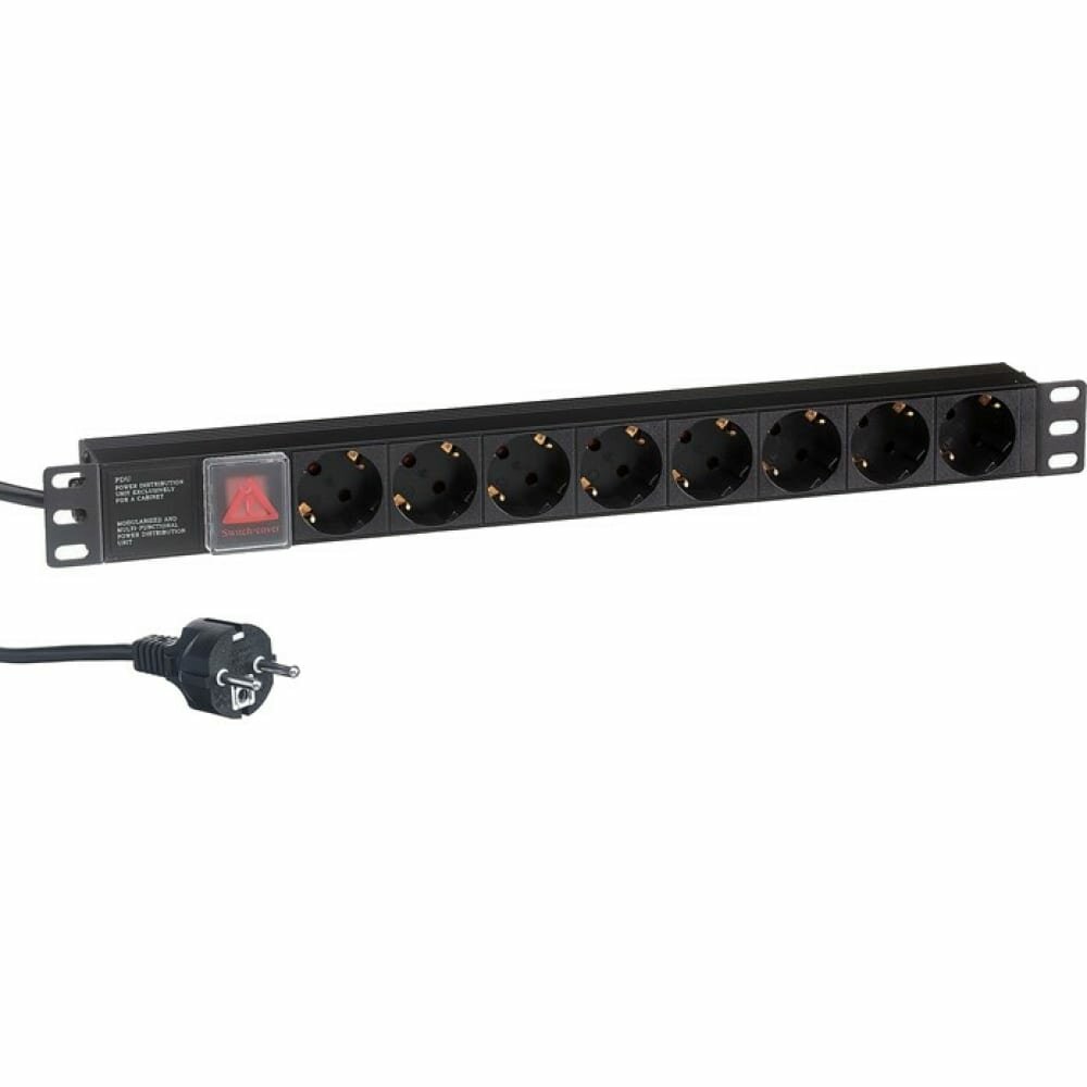 Exegate EX280841RUS Блок розеток ExeGate ServerPro PDU-19H802 Al-8S-EU1.8-SW, 19",1U,алюм, 8Schuko, евровилка, 1.8м - фото №10