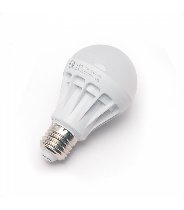 Лампа (LED), цоколь E27, 7Вт, эконом, цвет свечения дневной белый, комплект 10 штук