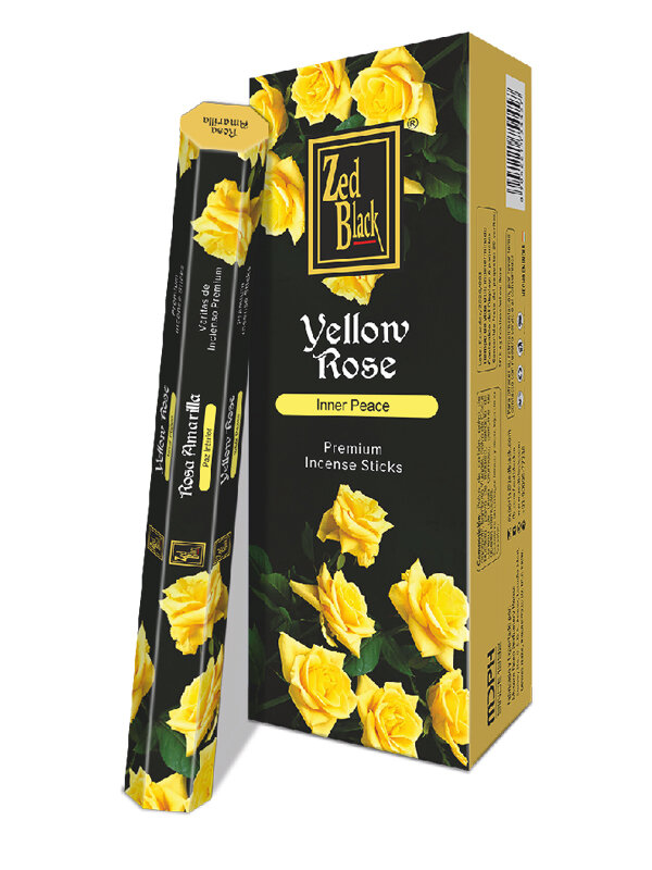 YELLOW ROSE Premium Incense Sticks Zed Black (жёлтая роза премиум благовония палочки Зед Блэк) уп. 20 палочек.